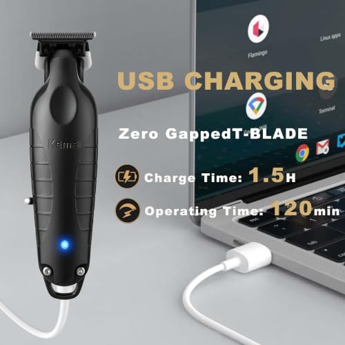 Image of Kemei 2299 Professional Hair Trimmer for Men Electric Hair Clippers Zero Gapped T Blade Outliner Beard Trimmers Barber Hair Cuttings Kit Cordless
