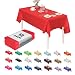 (12-pack) Heavy Duty Plastic Table Covers Tablecloth (Reusable) (Rectangle 54" X 108", Red)