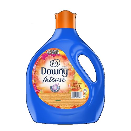 Downy Intense Exótico Suavizante de Ropa, Aroma con Notas Frutales, 24/7 Oliendo Rico, 4.8L, Perfume Intenso que Rinde el Doble