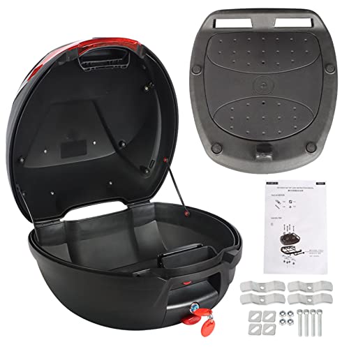 SEBLAFF Black motorcycle 32L Tour Tail Box Scooter Trunk Luggage Top Lock Storage Carrier Case - Thumbnail 3