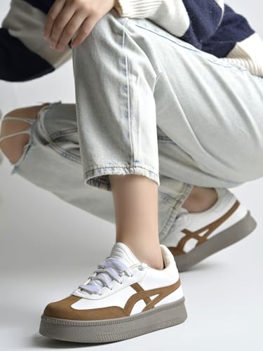 Image of Shoetopia Women's Casual Sneakers || Lace-Up Low-Top Shoes with Cushioned Sole || Trendy Daily Footwear Walking
