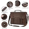 NEWHEY Laptop Bag 15.6 Inch Messenger Bag Mens Briefcase Waterproof Leather Satchel Computer Shoulder Bag Vintage Large Work Bag for Office Business School Coffee #3