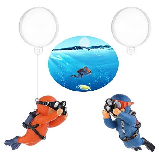 cobee Diver Aquarium Decorations, 2PCS Floating Fish Tank Decor Aquarium Diver with Floating Device Diver Figurines Cartoon Aquarium Ornament Fish Playmate Fish Tank Accessories