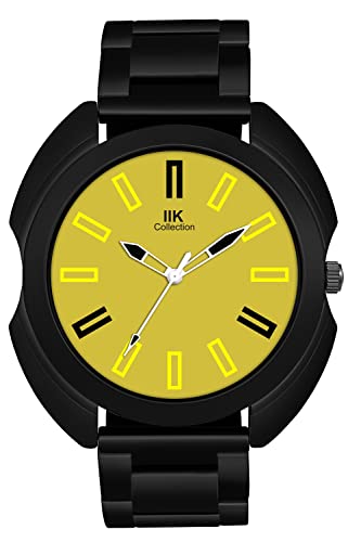 Image of IIK COLLECTION Watches for Men Round Numerical Dial |Analogue Quartz Movemnet Mens Watch|Long Battery Life|Stainless Steel Adjustable Bracelet Black Chain with Long Lasting Polish| Watches for Boys