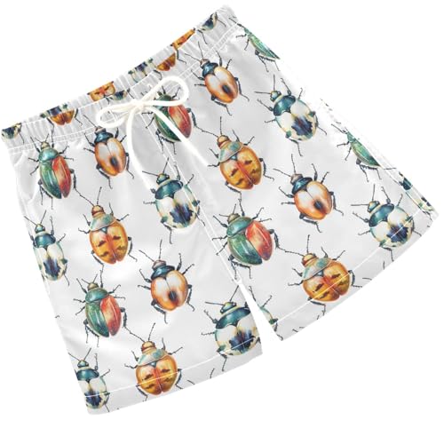 Pigsaly Boys Swim Trunks Animal Orange Beetle Boys Board Shorts Swimsuit Swimwear Summer Bathing Suit 4T