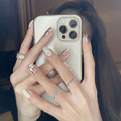 Staligue 16Pcs Adjustable Rings For Women Simple Stackable Knuckle Rings Set Trendy Finger Stacking Open Rings Flower Cross Chain Butterfly Heart Thumb Knuckle Adjustable Rings Set #TOP5