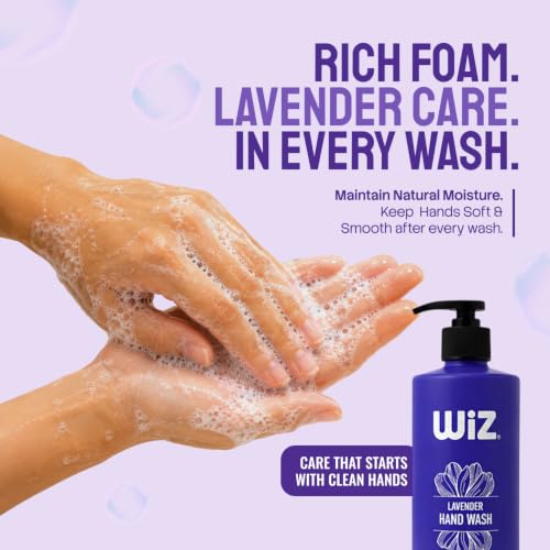 Image of Wiz Lavender Liquid Hand Wash - 500ml with Pump Dispenser | Gentle Hand Cleanser for Daily Use | Refreshing Fragrance | Handwash Bottle for Kitchen & Bathroom