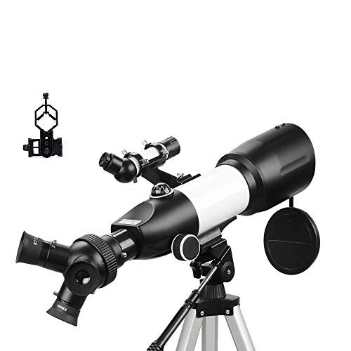 Telescopio astronómico refractor 80 mm apertura 400 mm con trípode y montura para smartphone miniatura 1