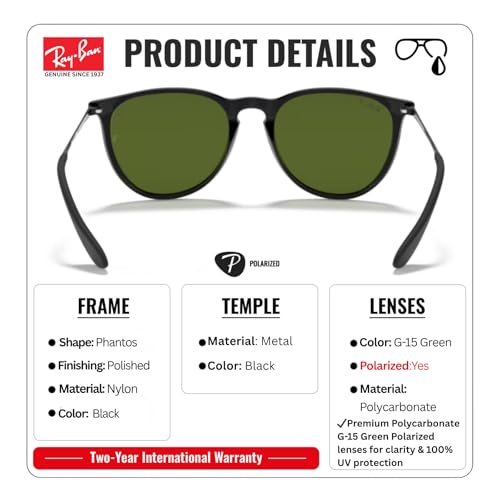 Image of Ray-Ban RB4187F CHRIS LOW BRIDGE FIT Square Shape Sunglasses for Women with Official RayBan Eyewear Kit