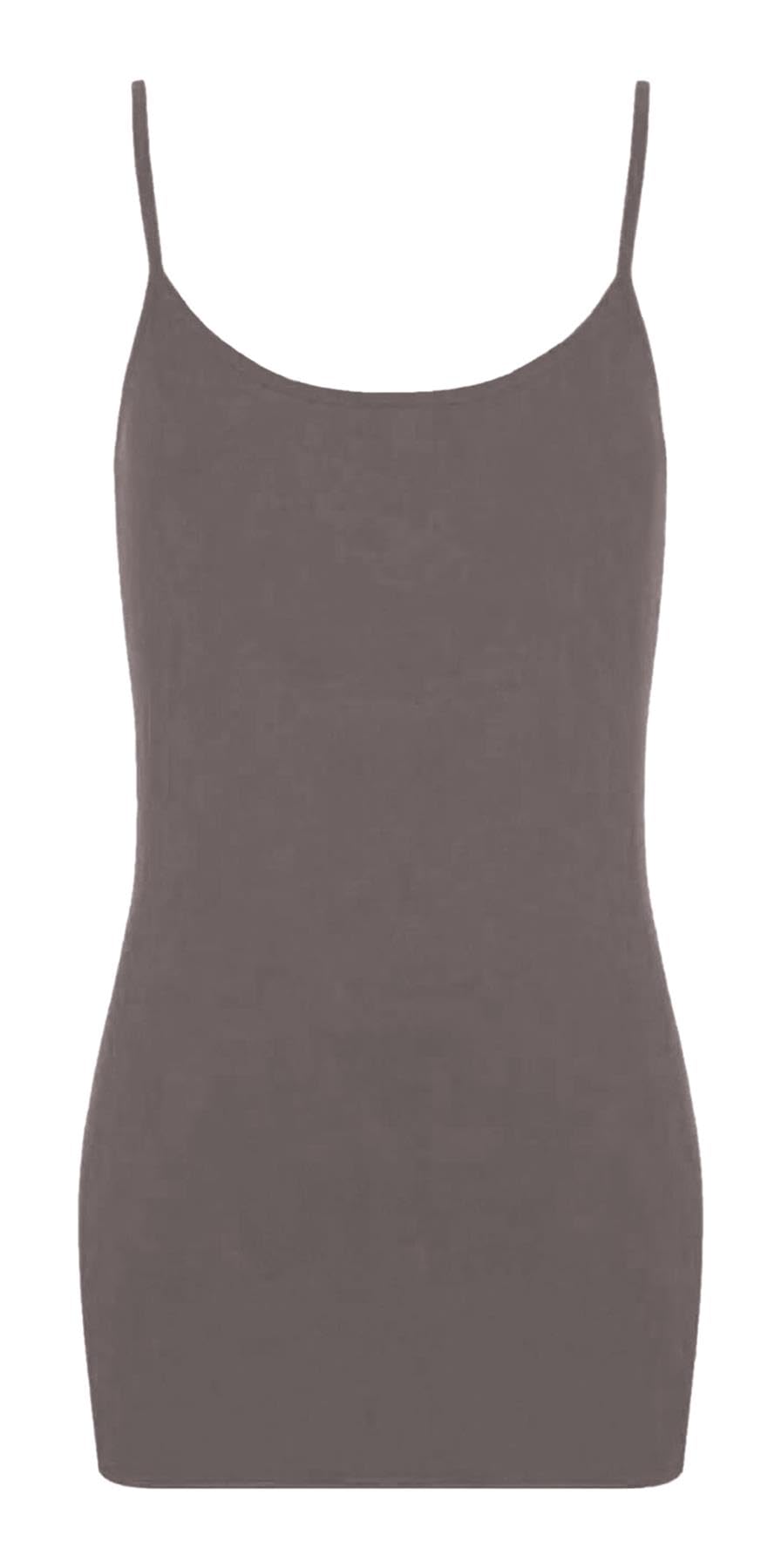 Hamishkane Women's Mocha Hamishkane® Strappy Bodycon Mini Dress, Scoop Neck Spaghetti Strap Dress Tank Tops, Stretchy Cami Vest Dresses, Plain Summer Party Dresses For Uk