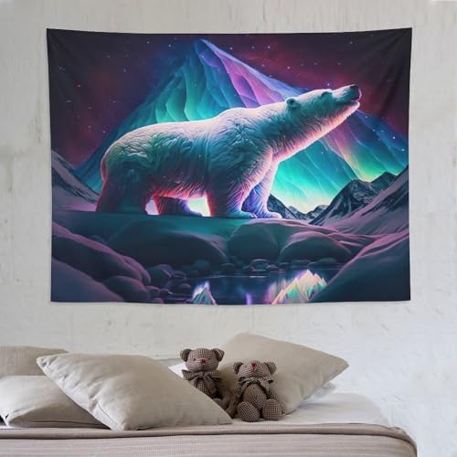 Tenture lit ours polaire pour relooker un mur de chambre facilement