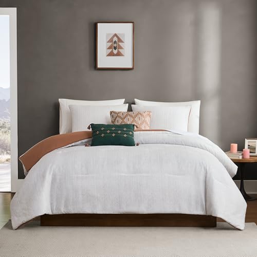 Image of Modern Threads Hunter Gray Jacquard Comforter Set - 5 Piece Heathered Light Gray Bed Set with Decorative Pillows & Shams, Textured Soft Bedding for All Seasons, Queen