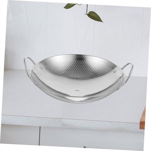 Wok de acero inoxidable para cocina liviano con asas dobles miniatura 3
