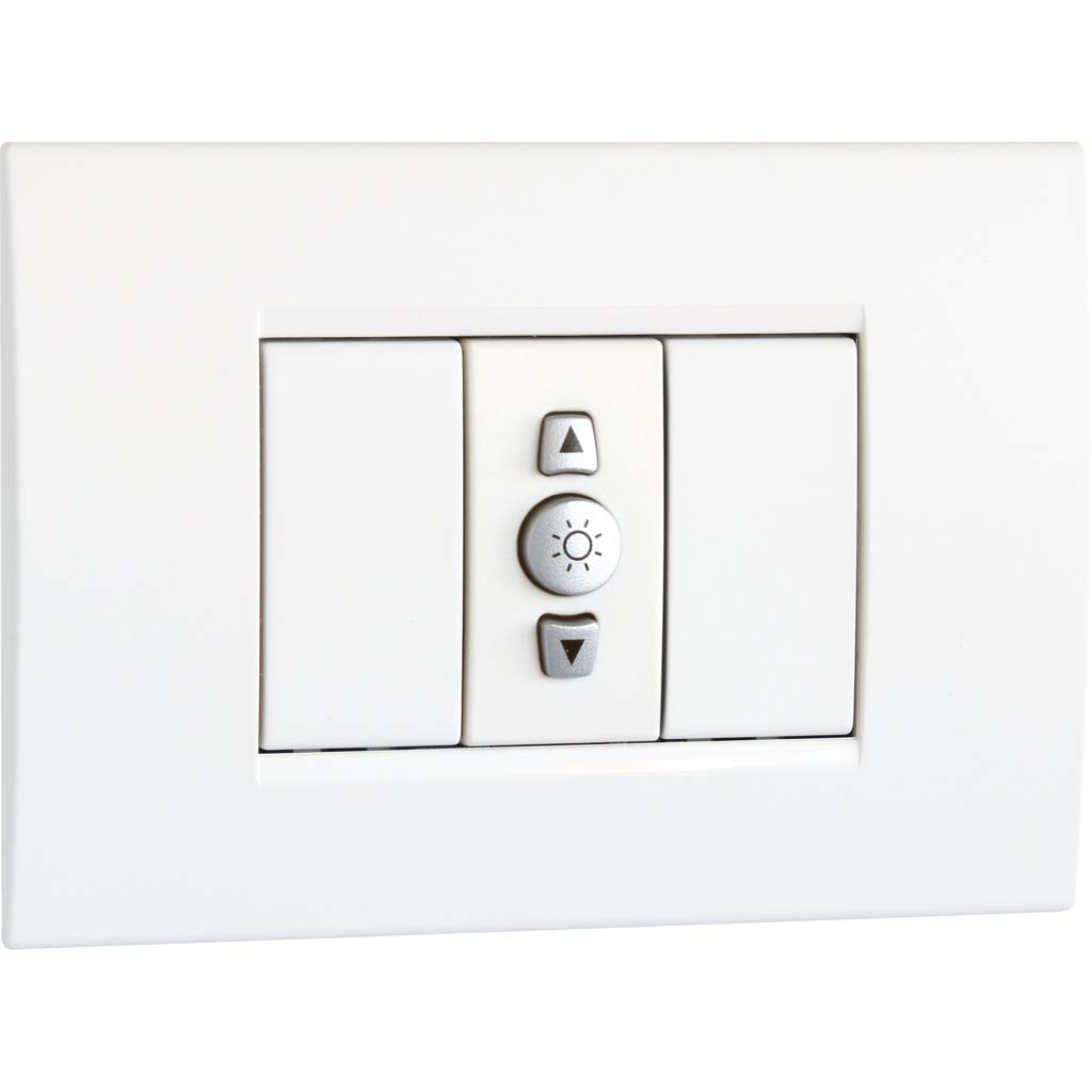 VEMER VE772200 REGOLO - Regolatore Dimmer per il Controllo dell'Intensità Luminosa delle Luci, Installazione su Scatola da Incasso (1 modulo occupato), Bianco
