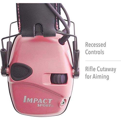 Howard Leight R-02523 By Honeywell Impact Sport Sound Amplification Electronic Shooting Earmuff, Pink #TOP2