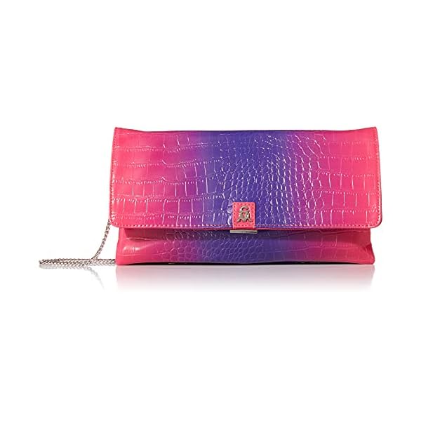 Steve Madden SUBMITT Croc Clutch, Purple Multi
