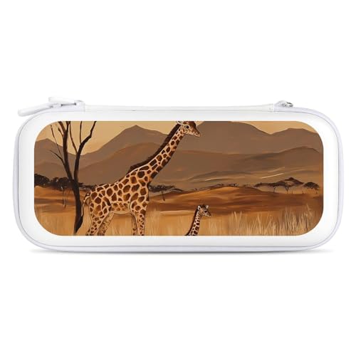 Giraffes In An African Compatible with Switch Carrying Case Hard Travel Game Bag Pouch with 15 Games Accessories White-style