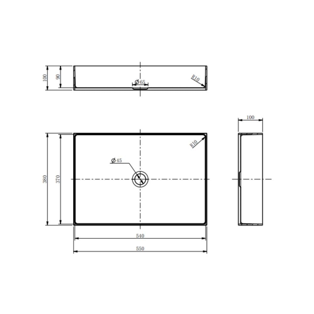 Lavabo de Encimera Timeless 55x38 cm | Acero Inoxidable 304 | Sin Rebosadero | Desagüe Cobre Cepillado | Fácil Instalación