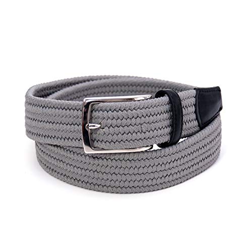 Merchandising So Milano - Cinturón trenzado para hombre (100 cm), color gris
