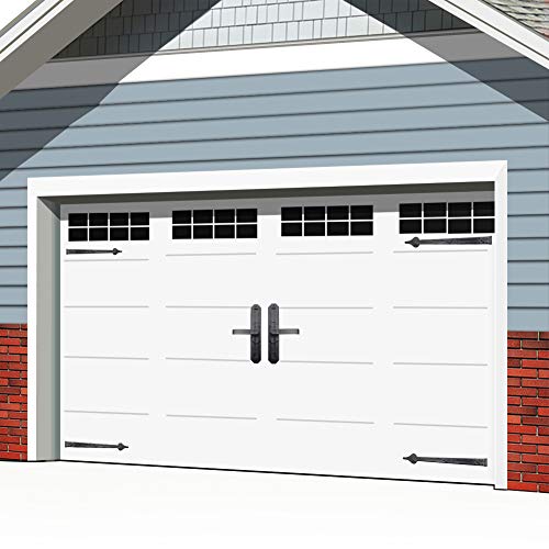 Garage Door Magnetic Decorative Hardware 32pcs Door Faux Magnetic Windows and and 6 pcs Hinges Handles Installation for Metal Car Garage Door Accent Kit