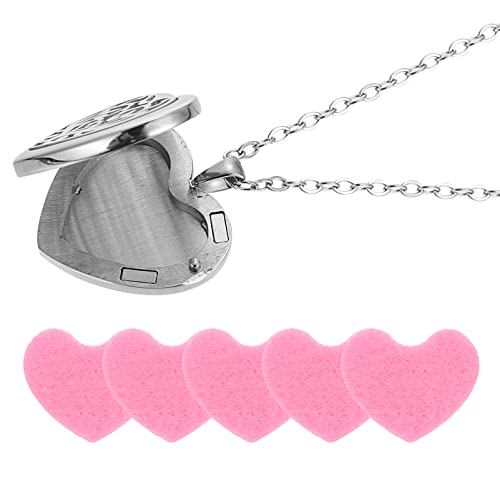 DOITOOL Colar de Pingente de Óleo Essencial Colar de Coração Colar de Aroma Colar de Medalhão de Aro