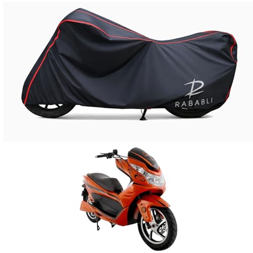Image of Waterproof Bike Body Cover Compatible for | Okinawa Cruiser STD | Taffeta Fabric, Red Piping Design, Bottom Elastic Fit | Dustproof, Sun UV & Rain Protection for All Bikes