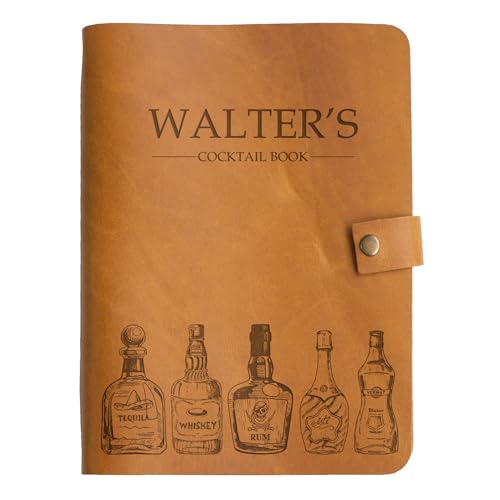 Personalized Cocktail Recipe Binder Handmade Leather Mens Recipe Book –