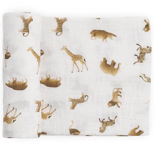 Image of Little Unicorn Muslin Swaddle Blanket for Newborns & Infants | Soft & Breathable Fabric | Baby Blanket for Swaddling, Nursing, Shower Gifts (Animal Crackers)