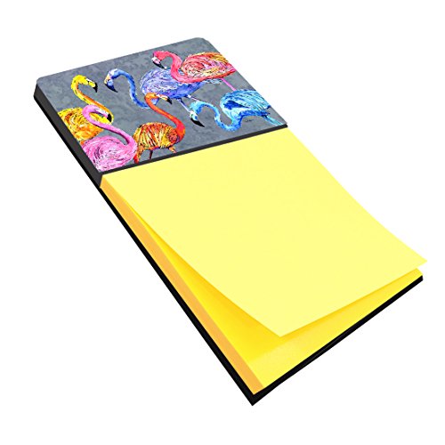 Caroline's Treasures Flamingo Six Senses Refillable Sticky Note Holder or Postit Note Dispenser, 3.25 by 5.5