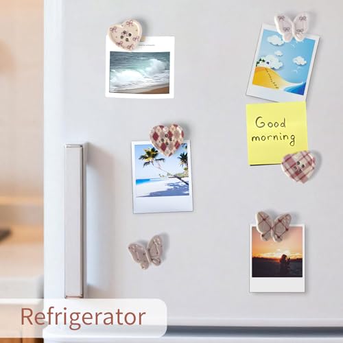 8 Imánes Decorativos Pequeños con Forma de Mariposa y Corazón miniatura 6