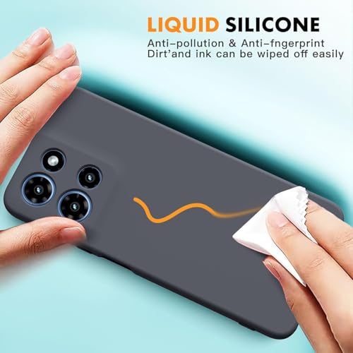 Image of DIZORO Microfiber Candy Case for Motorola Moto Edge 70 Fusion 5G Smooth Touch Cushion Liquid Soft Silicone Gel Phone Cases Non-Slip Full Body Protective Back Cover - Space