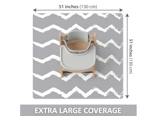 Image of Splat Mat for Under High Chair, Waterproof Washable High Chair Floor Mat | 51 inchx51 inch Reusable Splash Mat, Non-slip Backing, Wipeable Floor Protector and Food Mat for Baby Meals, BLW, Crafts, Play