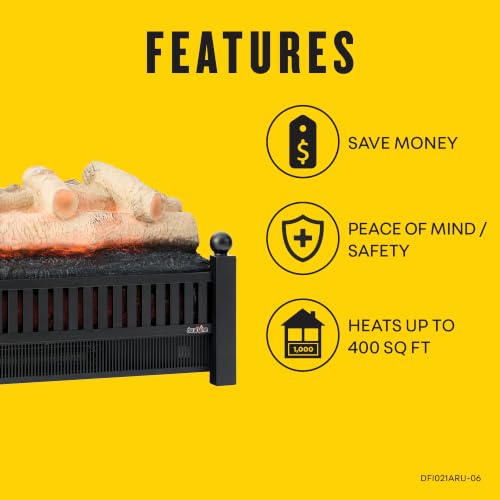 Image of duraflame 20.5-inch Electric Log Set Heater with Remote, Birch