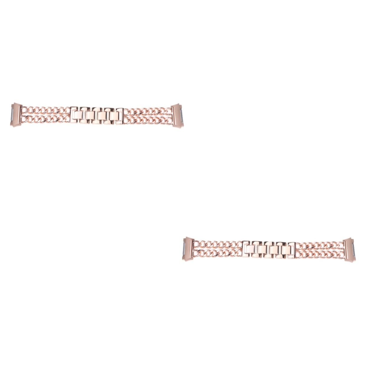 Gatuida 2 Pièces Bracelet Double Rangée Chaîne Bracelet De Montre En Acier Ceinture En Acier Inoxydable