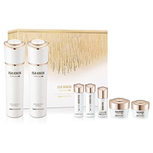 ISA KNOX AGE FOCUS PRIME DOUBLE EFFECT SKINCARE (417 ml / 14.10 Fl Oz) - Korean Skincare, Lightweight but Nourishing by LG BEAUTY. Toner, Emulsion Lotion, Serum, Cream, Cleansing Foam