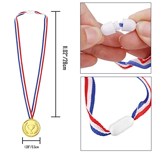 Caydo Gold Medals for Awards, Plastic Gold Medal for Children's Game Prizes, School Sports Games, Competitions, Family Gatherings, Medals for Kids(24PCS/100PCS) - Thumbnail 4