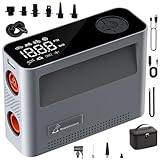 Paddle Board Pump 10 Pump Modes SUP Pump 500L Airflow/min Tire Inflator Portable Air Compressor 4X Speeds Electric Air Pump Suitable All Model Tires, Tents, SUP, Air Mattess, Kayak