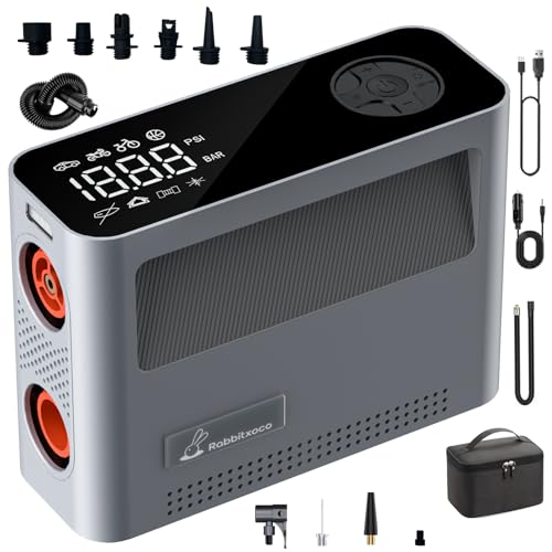 Paddle Board Pump 10 Pump Modes SUP Pump 500L Airflow/min Tire Inflator Portable Air Compressor 4X Speeds Electric Air Pump Suitable All Model Tires, Tents, SUP, Air Mattess, Kayak