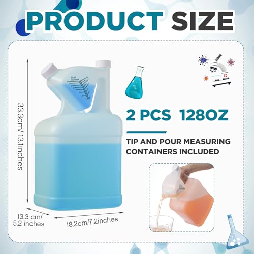 Set de 2 vasos medidores de plástico 128 oz miniatura 2