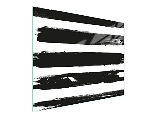 DarHaus Herdabdeckplatte einteilig 52x30 cm Ceranfeld Abdeckung Glas Spritzschutz Abdeckplatte Glasplatte Herd Ceranfeldabdeckung Deko, Schwarz Weiß