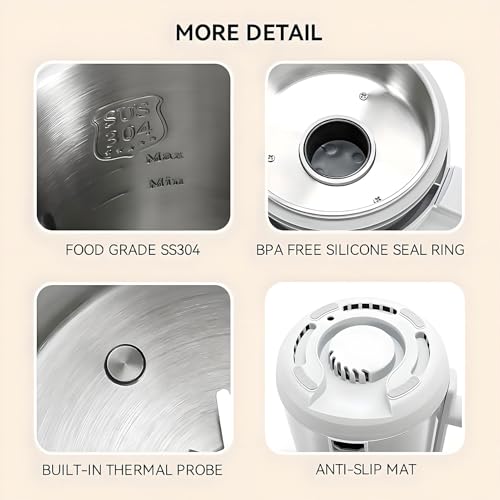 Automatic Soy Milk Maker,Nut Milk Machine with,24h Timer, Keep Warm Function for Homemade Almond, Cashew, Hazelnut, Pecan Milk - Image 5
