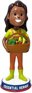 Farmer Field Worker Essential Heroes Bobblehead Female Dark Skin Tone