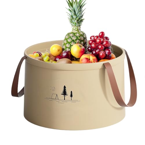 Camping Bucket – Compact Water Carry Bin, Anti-Skid Bottom Storage Tub, Durable Collection Bucket, Easy Grip Handle | Multi-Use Container For Gardening Tasks, Car Washing, Household Chores