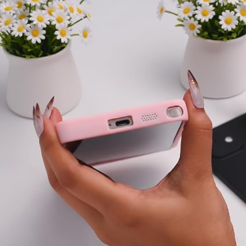 Image of Peeperly Back Cover Case for Samsung Galaxy S23 Scratch Resistant TPU Shockproof Protective Durable Meow Makeup Mirror Case for Girls & Women(Pink)