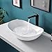 Davivy 24'' X 13.8'' Large Oval Vessel Sink with Pop Up Drain,Bathroom Vessel Sinks,Bathroom Sinks Above Counter,White Vessel Sink,Ceramic Vessel Sink,Oval Sink Bowls for Bathroom (Large)
