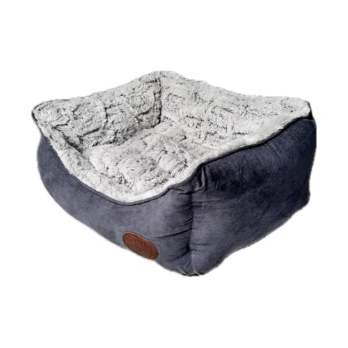 Snug & Cosy Pets Novara Dog Bed Sofa Bedding Comfy Faux Suede Small Grey - Image 3