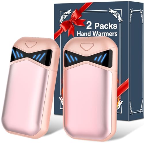 DDKJ Chauffe-Main Rechargeable,Lot de 2 Chaufferette Main Réutilisable avec Écran Numérique 3 Niveaux de Chaleur,Magnétique 2 en 1 Chauffe-Mains Électrique Hand Warmer pour Enfant Femmes et Hommes