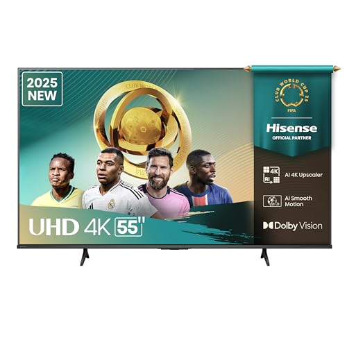 Hisense Smart TV 55' 4K Ultra HD 2025 55A6Q Smart TV VIDAA U8 Smart TV Dolby Vision, HDR 10, Game...