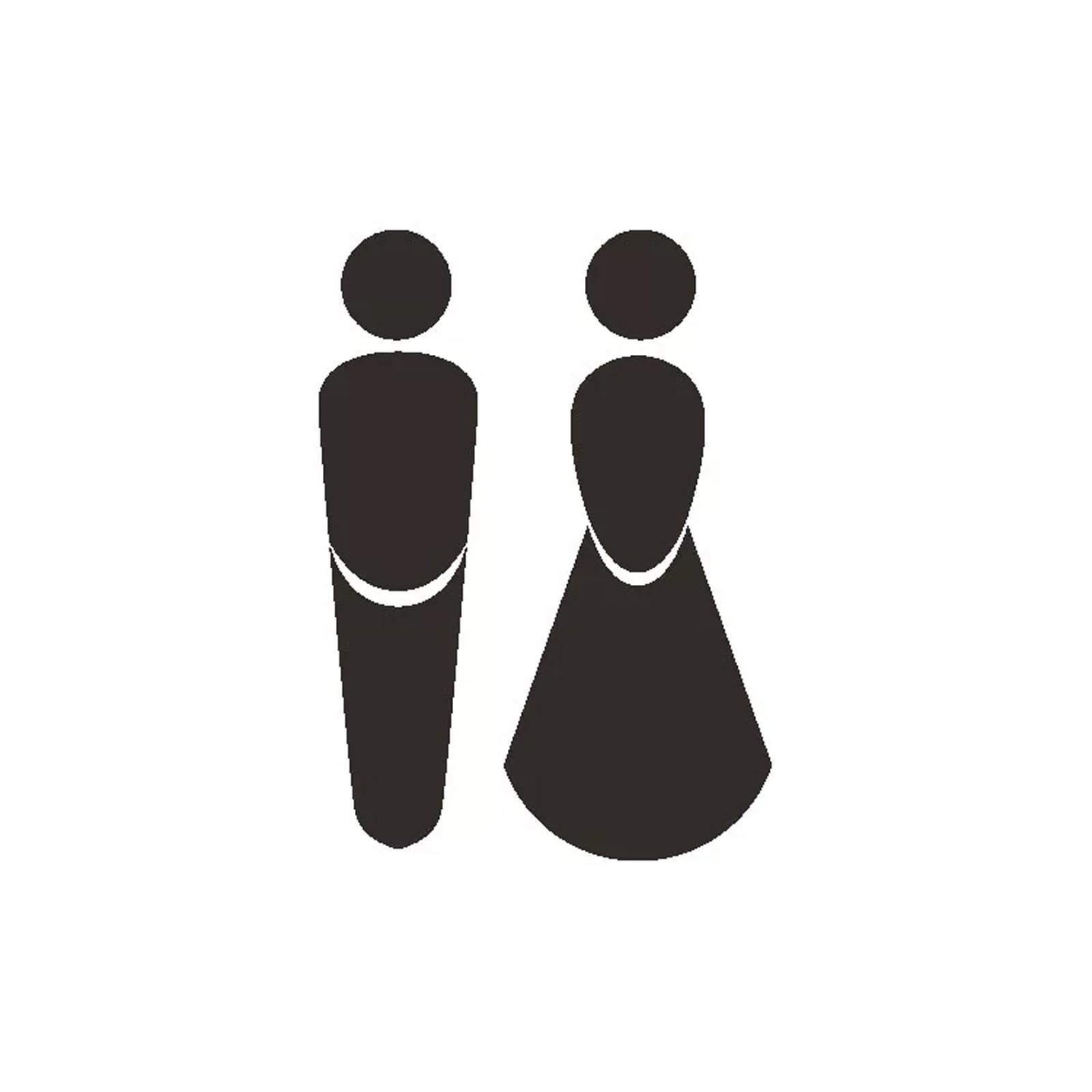 Men Women Bathroom Signs, Toilet Restroom Signage for Business Door Room(Black)