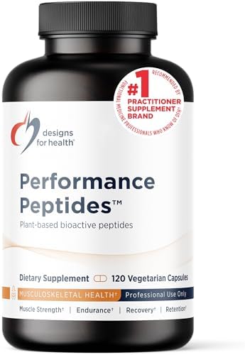 Designs for Health Performance Peptides – Supports Muscle Health, Healthy Aging & Body Composition – Plant-Based Peptide Muscle Recovery Supplements (120 Capsules)
